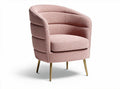 Pink upholstered accent chair with gold metal legs 85 x 75 x 70cm