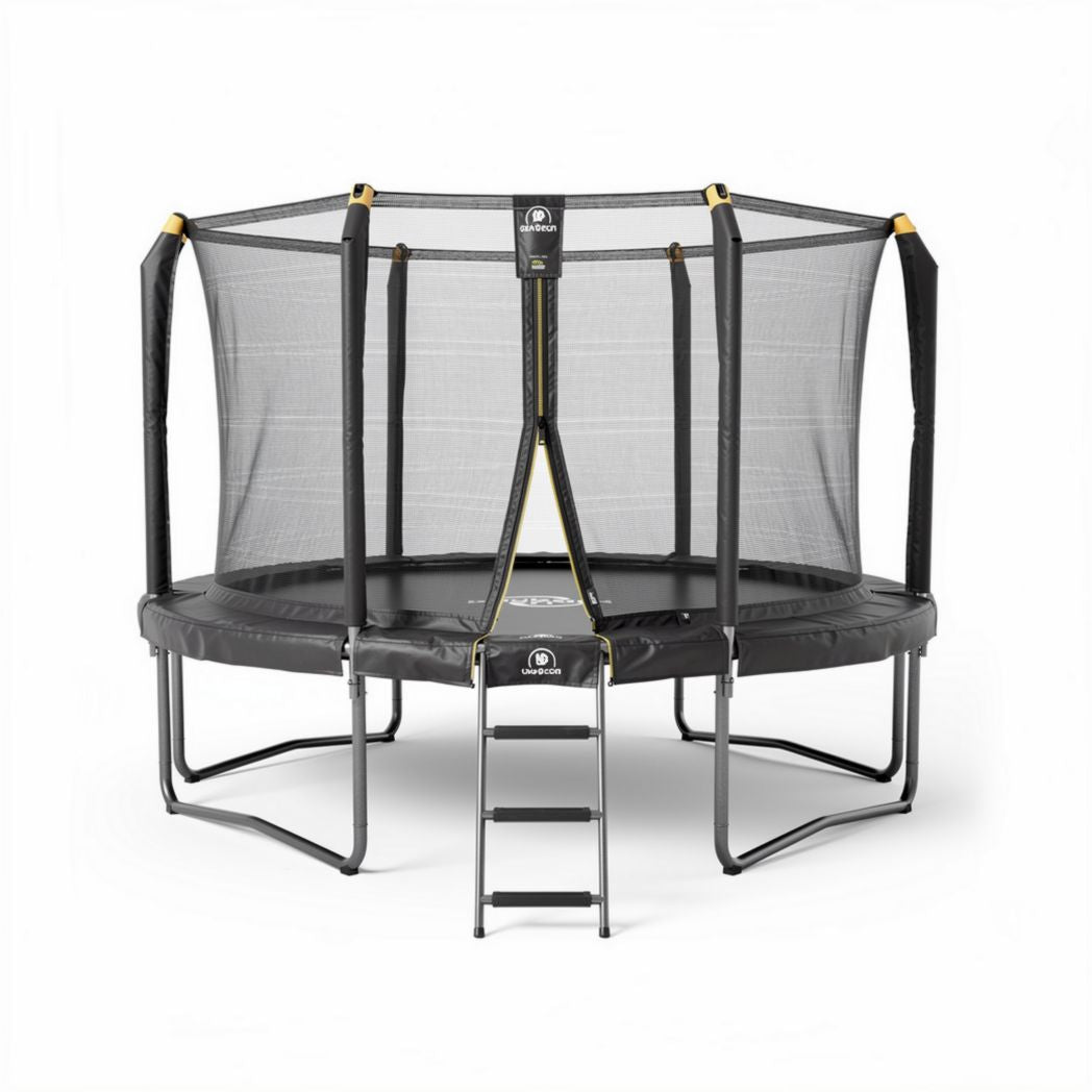 Round trampoline with safety enclosure and ladder 300 x 300 x 250cm