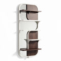 Wooden wall-mounted mirror cabinet with two shelves and metal frame 80 x 80 x 20cm