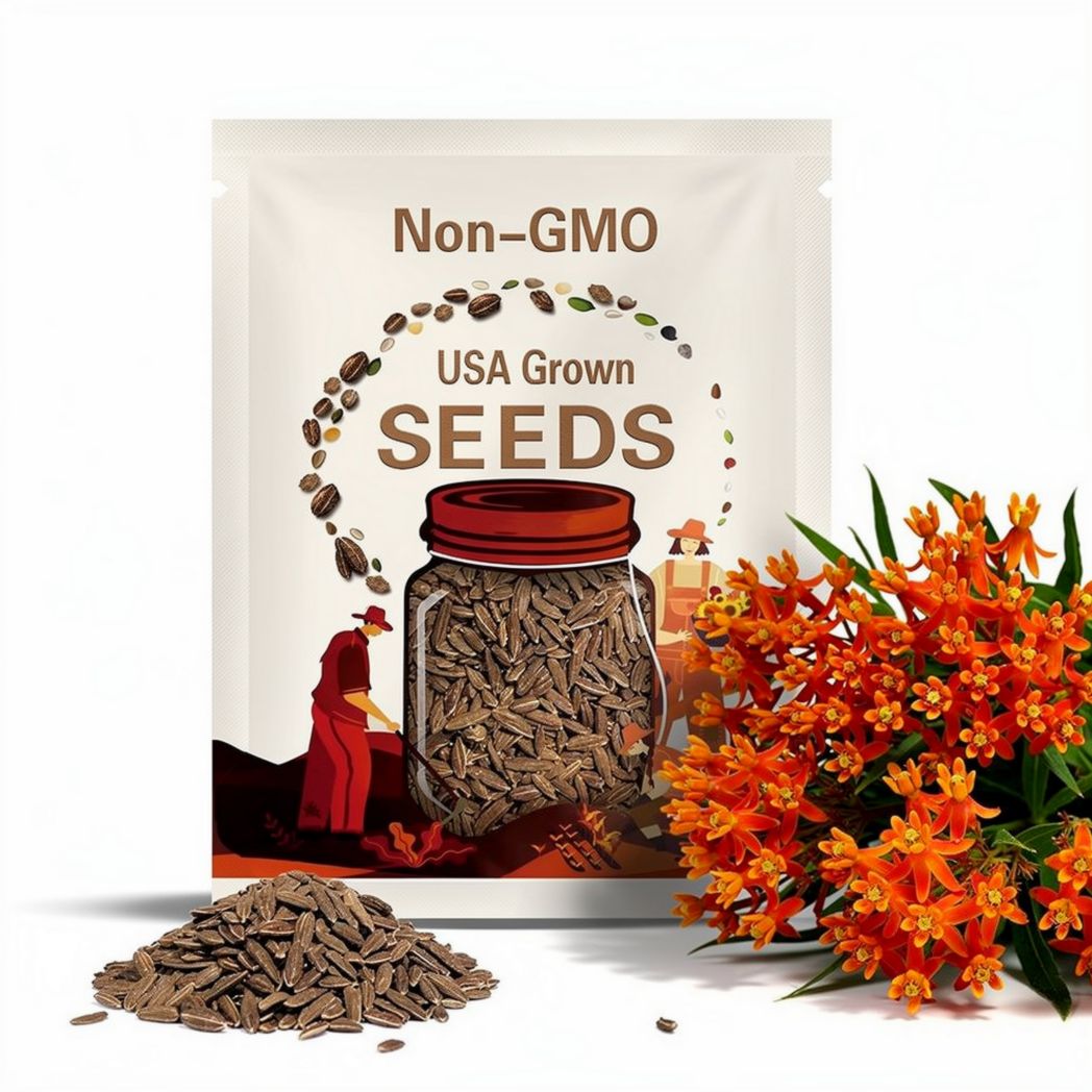 30 Butterfly Weed Seeds | Asclepias tuberosa, Orange Milkweed, Monarch Host Plant, Drought-Tolerant Native Flower, Hummingbird Magnet