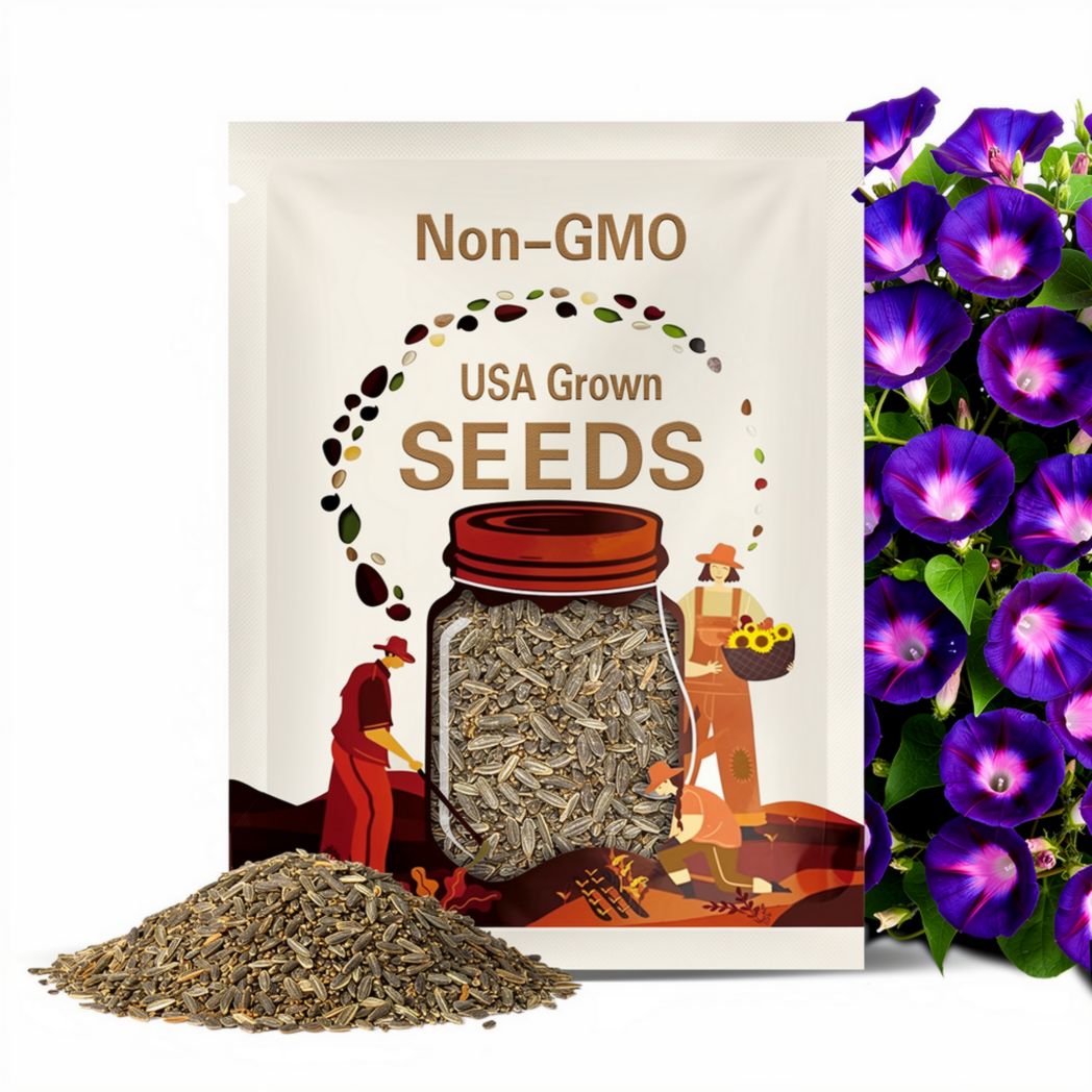 Morning Glory, Grandpa Ott Heirloom Seeds, Flower Seeds, Vine