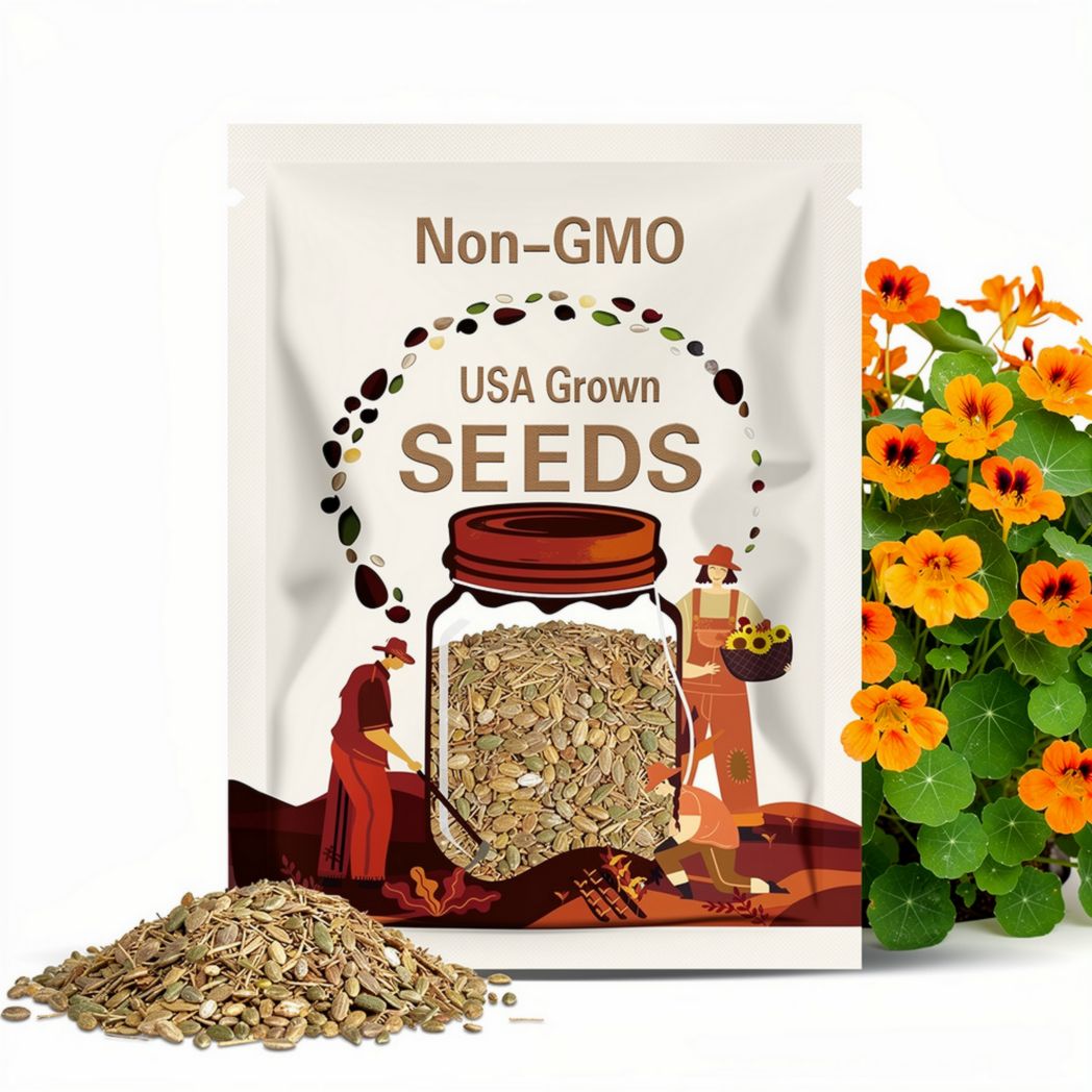 Nasturtium Flower Seeds (Tropaeolum majus) 15 seeds per packet