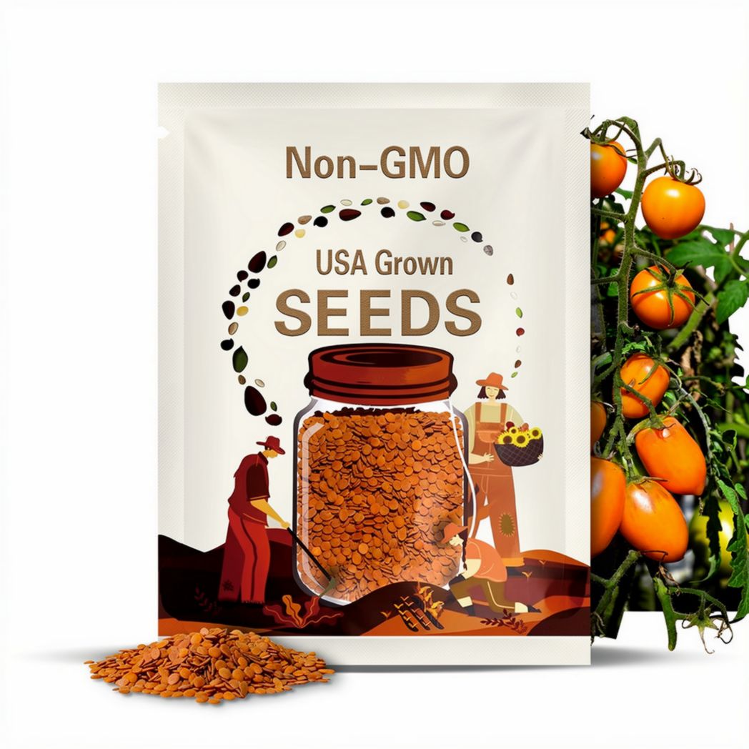 Sibirische Orange, Tomato, Russian Organic Heirloom Garden Seeds - Non-GMO, Open Pollinated Vegetable Seed Packets for Container Gardening