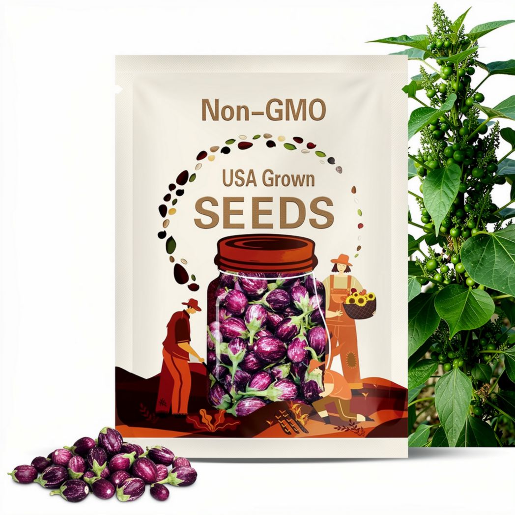 Thai Round Eggplant Seeds 50+ Asian Vegetable Heirloom NON-GMO USA