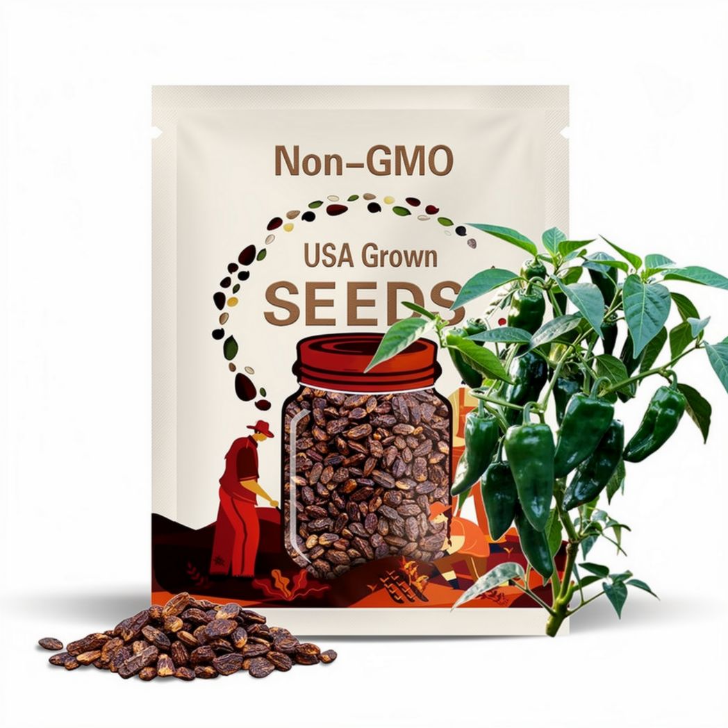 Organic Ancho Poblano Pepper Seeds - Open Pollinated