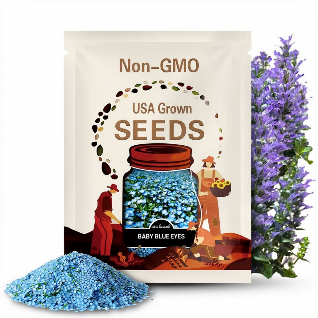 Baby Blue Eyes | 200 Seeds | Heirloom Flower | Native Wildflower | Nemophila menziesii