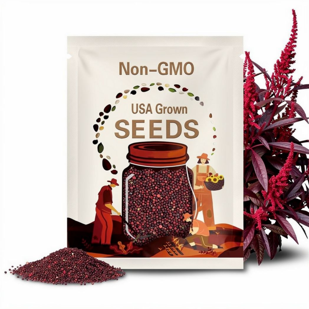 Midnight Red Amaranth Seeds - Heirloom Seeds, Salad Greens, Grain, Cut Flower, Edible Flower, Natural Fabric Dye, Open Pollinated, Non-GMO