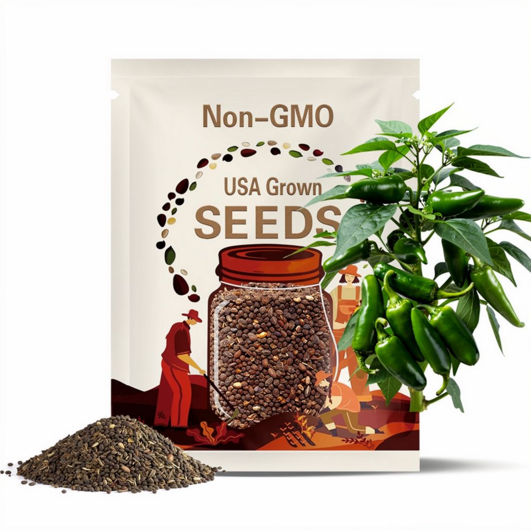 Jalapeno Pepper Seeds, Organic, Heirloom, Non GMO, 20ct