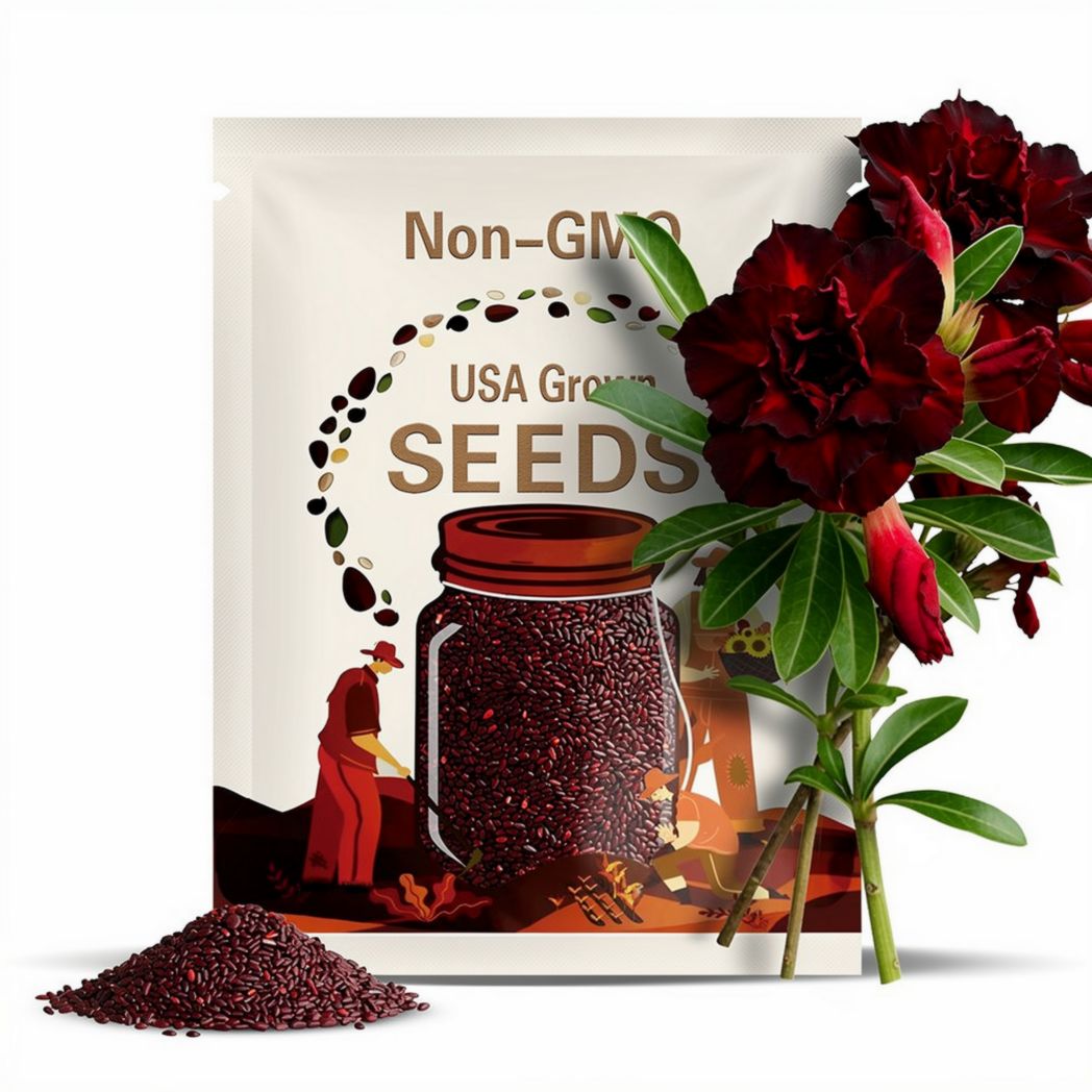Dark Red Desert Rose 4 Seeds: Exotic Adenium Perennial