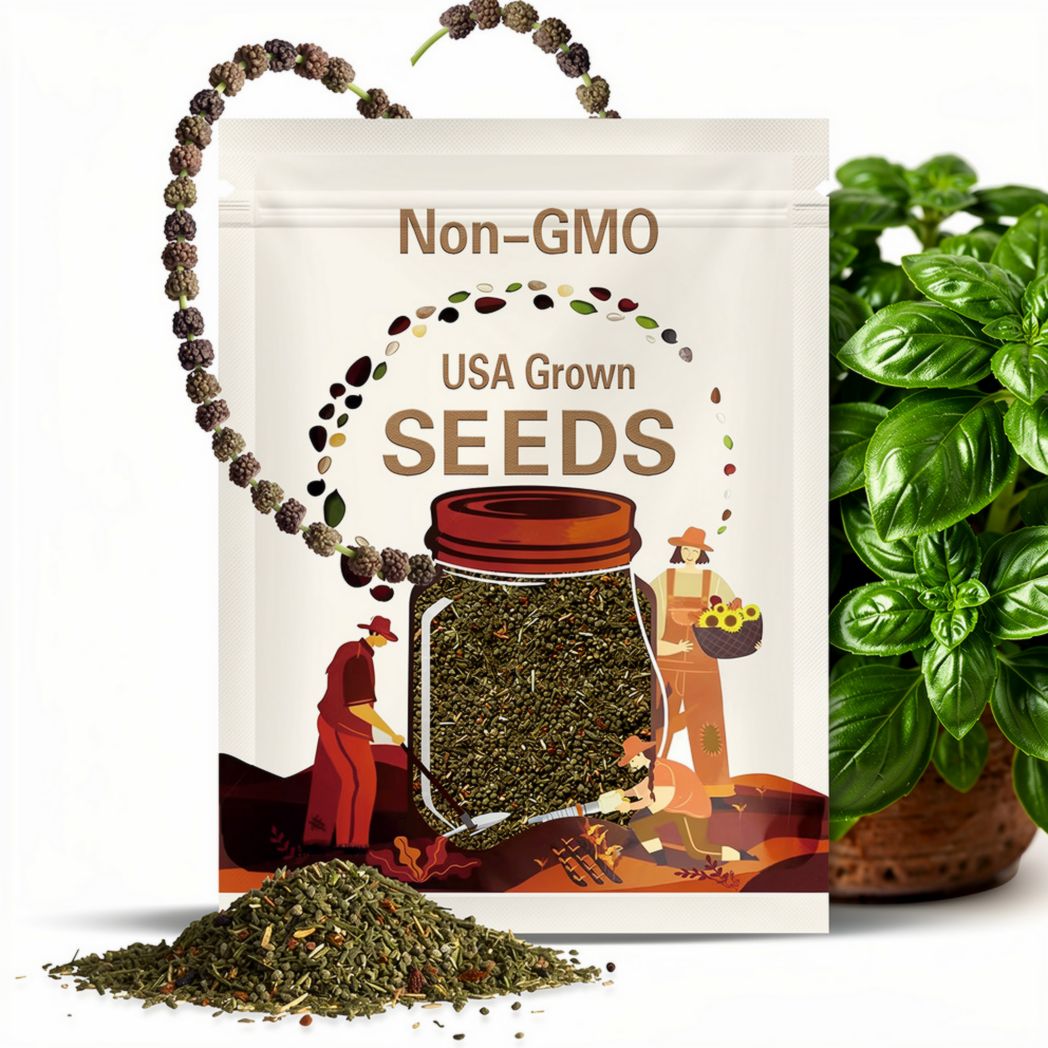Spicy Globe Basil Seeds - Dwarf Basil, Greek Basil, Heirloom Seeds, Medicinal Herb, Aromatherapy, Culinary Herb, Open Pollinated, Non-GMO