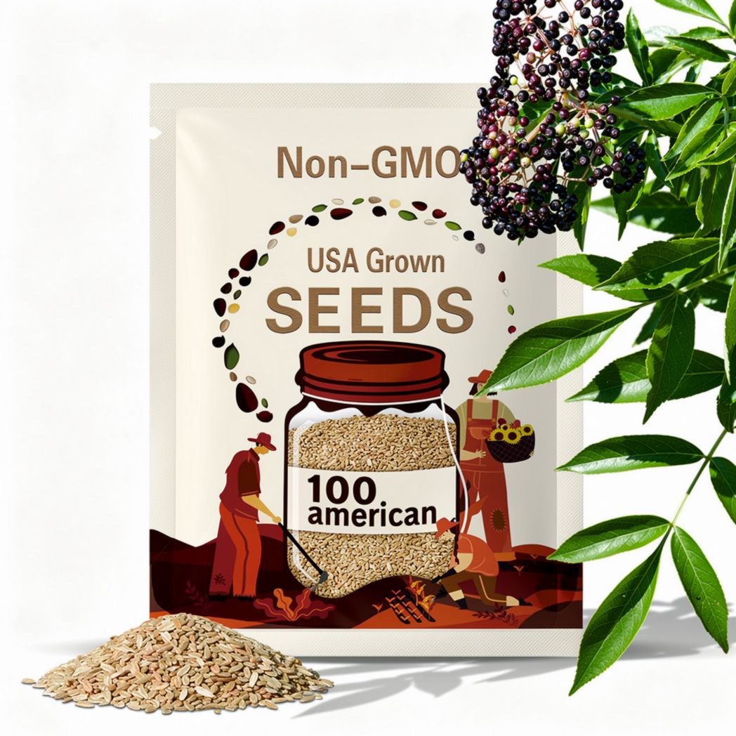 100 American Elderberry Seeds (Sambucus canadensis) – Native Shrub for Hedges, Wildlife Habitat, and Ornamental Landscaping