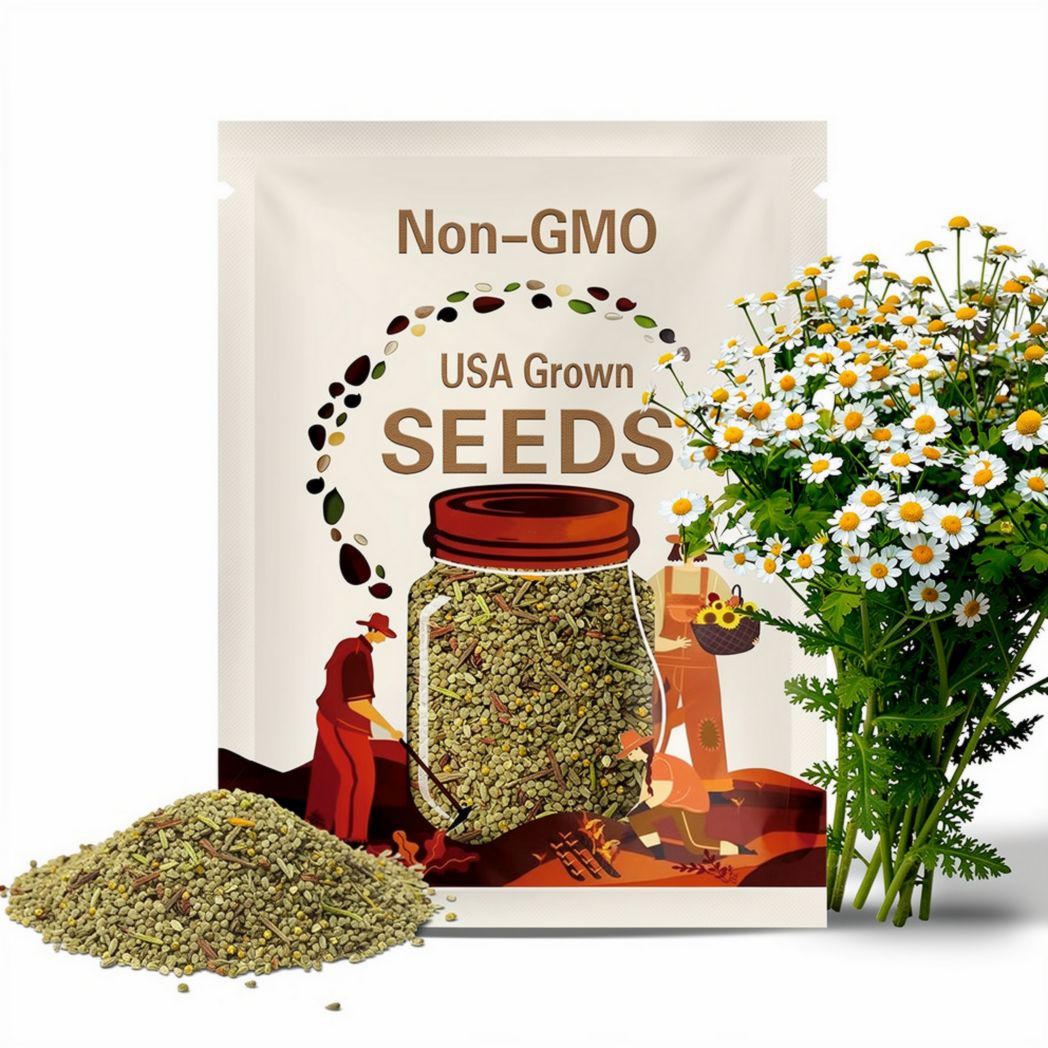 Organic Feverfew Seeds, 100+ Seeds, Medicinal Herbs, Heirloom Seeds, Non GMO, Plant, USA Grown