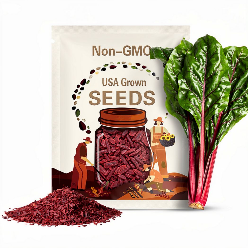 Ruby Red Swiss Chard Seeds – Heirloom, Open Pollinated, Non-GMO, Ruby Red Stems, Garden Favorite | 100 Seeds