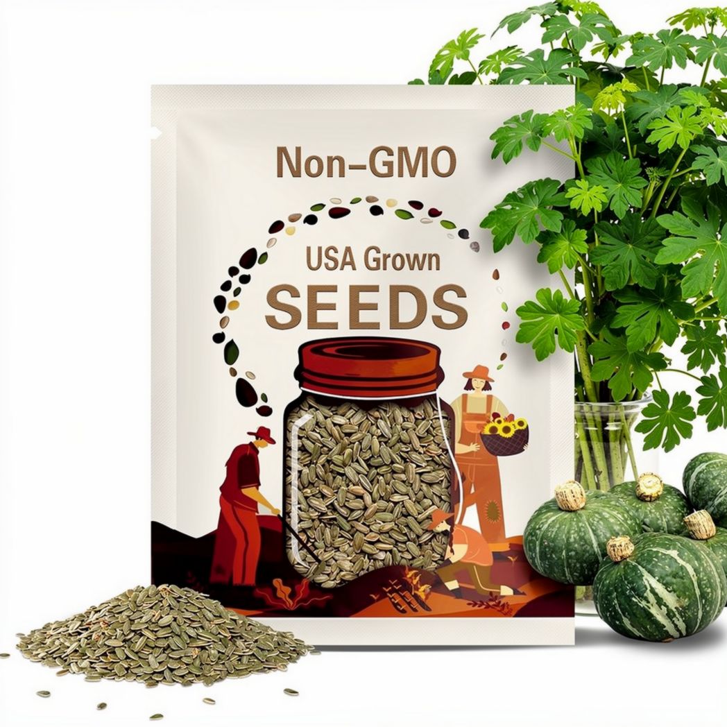 Organic Kabocha Squash Seeds: Sweet Jade, Green Striped Fruits